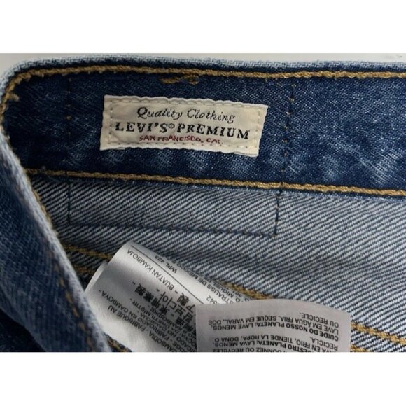 Levi’s 501 High Rise Denim Jean Shorts Women’s Size 31 Dark Wash Button Fly - Picture 7 of 9